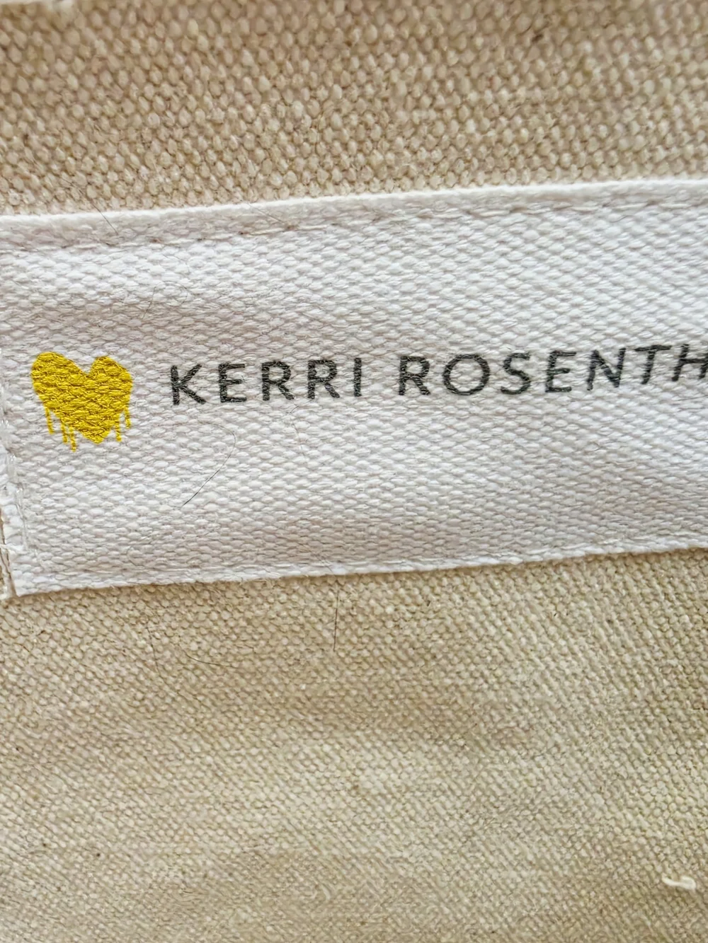 Kerri Rosenthal  Large Canvas Tote with Yellow Heart Accent And Canvas Hat